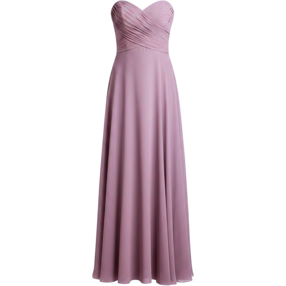 Azazie Lavender Strapless Chiffon Gown Sweetheart Bodice Bridesmaid 4 - 6